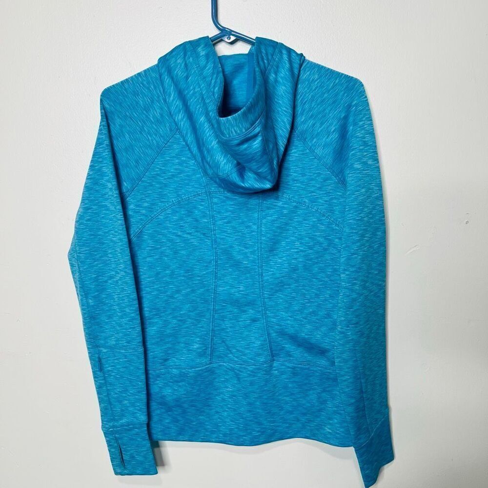 Athleta Sea Blue Zip Up Hooded Sweatshirt Sz S - Picture 9 of 9